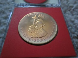 200th Anniversary Of San Diego Bronze Medal Coin 1769 - 1969 ✔july 16,  1968