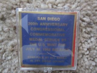 200th Anniversary of San Diego Bronze Medal Coin 1769 - 1969 ✔July 16,  1968 3