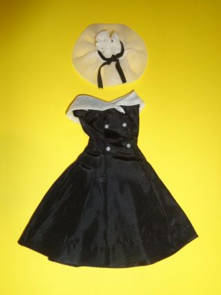 Vintage Barbie After Five Dress & Hat Outfit W/ Seam Repair