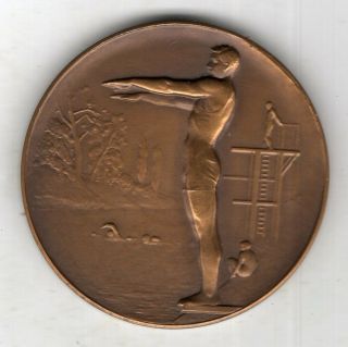 1936 British Award Medal Issued For The Devonport Diving Competition.  Plunge