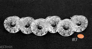 Old Set Of 6 Antique Glass Furniture Knobs Drawer Pulls Empire Chest Hardware