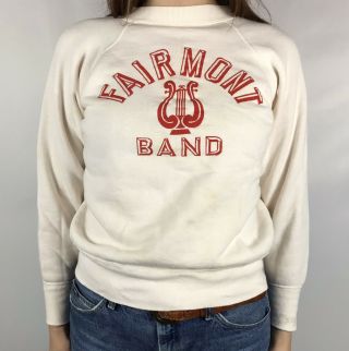 Vintage 50s High School Sweatshirt Fairmont Band Crewneck S Small Chicago Usa
