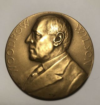 President Woodrow Wilson 1913 - 1917 2 - Inch U.  S Bronze Medal 641