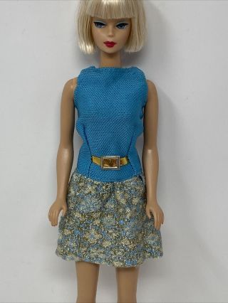 Vintage Clone? Barbie Pak Dressed Up Style Dress Turquoise And Gold