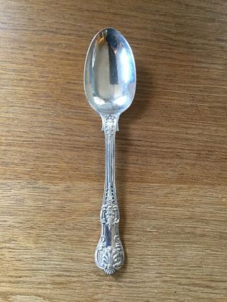 Antique Solid Silver Queens Pattern Dessert Spoon London 1891