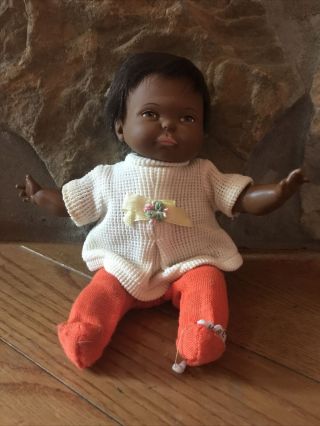 Vintage Ideal Newborn Black/african American Thumbelina Doll Rare
