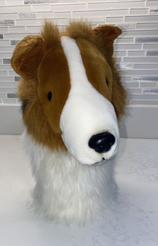 Dakin 1994 Plush Collie Dog Puppet Tan White Fluffy 21 "