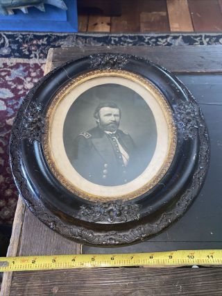 Antique Framed Engraving Of General Grant