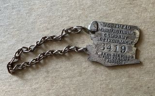 Antique Machine Morehead Manufacturing Company Detroit Mich Keychain