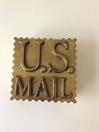 U.  S.  Mail Brass Box Antique 4 " X 4 " Stamp Design Made In Italy Sarreid