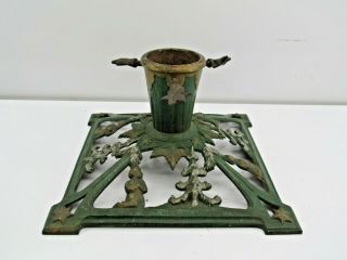 Antique Christmas Tree Stand Victorian Figural Cast Iron 7286 Paint Nr