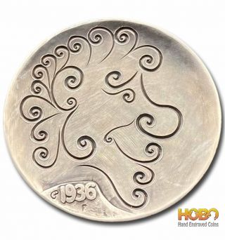Hobo Nickel Coin 1936 Buffalo " Pure Art " Hand Engraved Gediminas Palsis