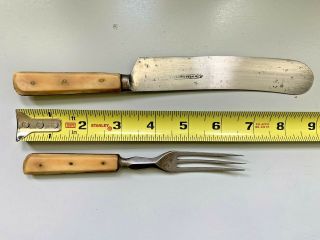 Wm.  Greavs & Son Pre - Civil War Knife & Fork Bone Handle