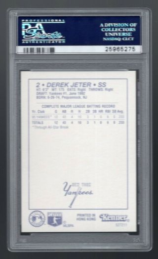 1996 KENNER DEREK JETER Starting Lineup SLU Rookie Card RC PSA 9 Rare HOF 2