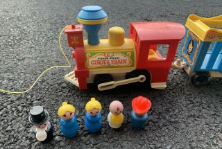 Vintage Fisher Price Little People 1973 Circus Train 991 W/ Little People