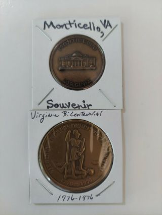 1776 - 1976 Virginia Independence Bicentennial Commemorative Coin,  Monticello,  Va