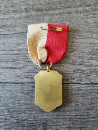 Vintage SWIMMING Brass Medal and Ribbon art deco nouveau School Swim (J845) 2