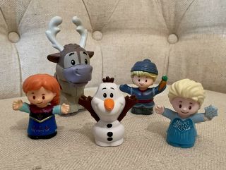 Fisher Price 5 Little People Disney Frozen Figures Anna Elsa Olaf Kristoff Sven