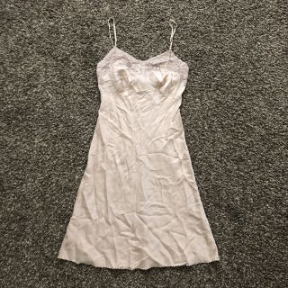 Vintage I.  Magnin 100 Silk Slip Negligee Taupe Made In Italy Small