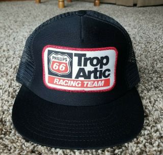 Nascar Vtg Phillips 66 Trop Arctic Racing Patch Cap Truck Snapback Hat Usa Mesh