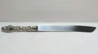 Gorham Cake Bread Knife Sterling Silver Handle Lily Pattern Made In England