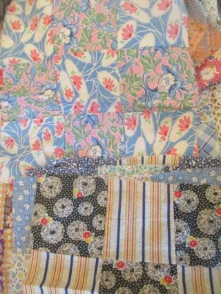 34 Vintage 9 Patch Quilt Squares Feed Sacks & Old Fabrics