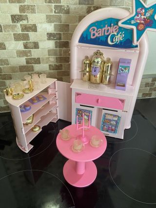 Vintage Barbie Cafe Play Set Magic Drinks Carry Away Cafe 1992 Mattel Rare