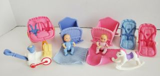 Fisher Price Loving Family Boy Girl Baby Twins Nursery Furniture Set Cradles