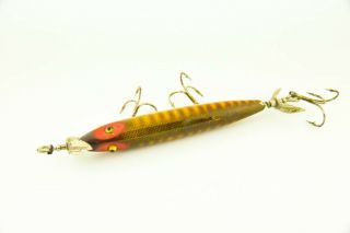 Vintage Heddon Natural Scale 130 Torpedo Minnow Antique Fishing Lure ED8 3