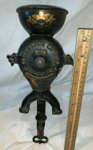 Antique Enterprise No.  0 Cast Iron Coffee Grinder Clamp On Mill Decals