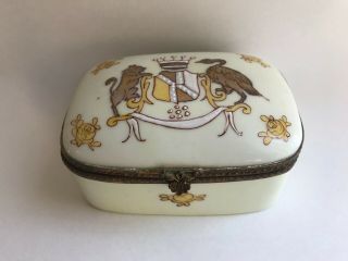 Antique Vintage French Porcelain Jewelry Trinket Box