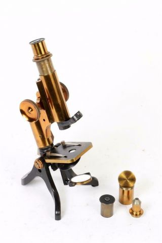 Vintage C1910 " Henry Crouch " Brass Microscope  1567