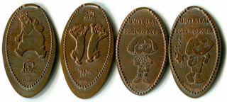 Dora The Explorer,  Pip & Pop And Bear In The Big Blue House Four Pressed Pennies