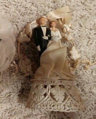 Vintage Antique Wedding Cake Topper Bride And Groom