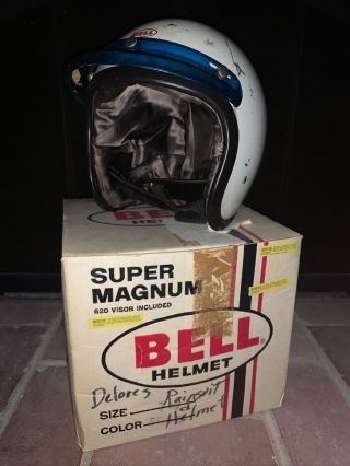 Vintage Bell Toptex Magnum Motorcycle Racing Helmet Size Sm/md Iob Nr