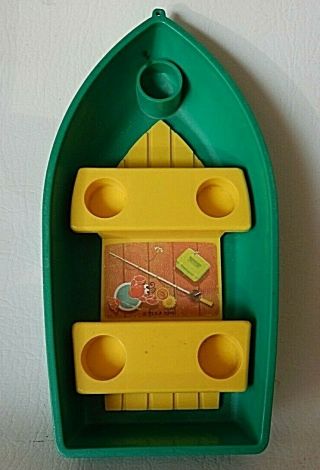 Vintage Fisher Price Green Boat From The Little People Camper Set 994 1970s