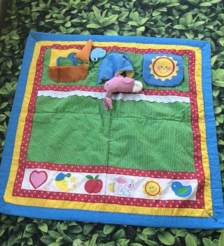 Playskool Fold N Go Baby Play Mat Activity Quilt Blanket Tummy Time Vintage 1987