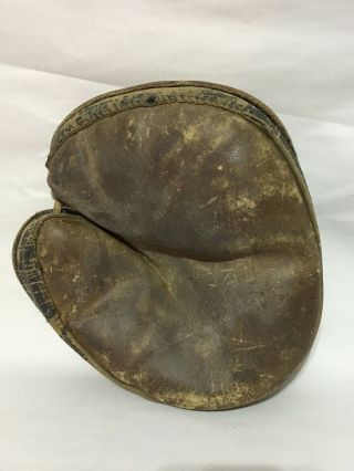 Antique 1900’s Youth Child’s Leather Catchers Mitt Baseball Glove - Button Close