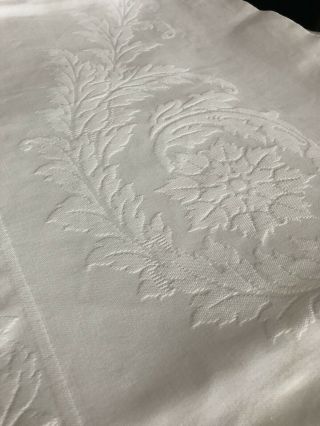 Antique Snowy White Embossed Large Bed Cover Throw From The Emerald Isles