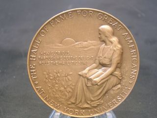 WILLIAM CULLEN BRYANT NYU HALL OF FAME BRONZE MEDAL - MEDALLIC ART COMPANY 2
