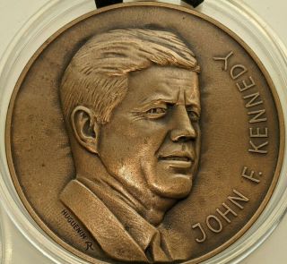 (1963) John F.  Kennedy President Commemorative Medal By Huguenin R 60 Mm