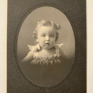 Antique Cabinet Card Photo Adorable Baby Infant Girl Child Moorhead Mn
