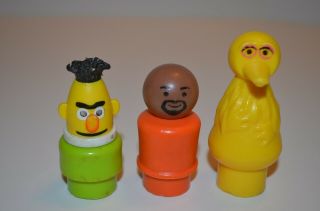 Vtg Fisher - Price Sesame Street Little People Figures Bert,  Gordon,  Big Bird