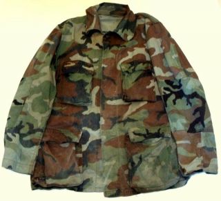 Vintage Army Military Midland Pattern Camouflage Combat Jacket Sz Large Long