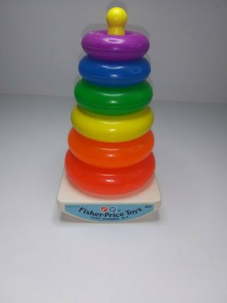 Vintage 1970s Fisher Price 627 Rock A Stack Stacking Ring Toy Complete