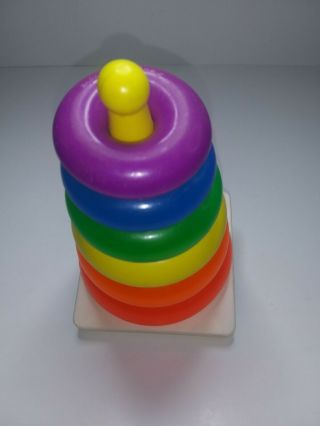 Vintage 1970s Fisher Price 627 Rock A Stack Stacking Ring Toy Complete 3