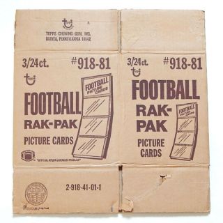 1981 Topps Football Rack Pack Rak - Pak Trading Card Empty Box Case 918 - 81