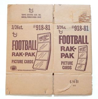 1981 Topps Football Rack Pack Rak - Pak Trading Card Empty Box Case 918 - 81 2