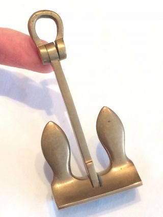 Antique / Vintage Hand Made Miniature Brass Anchor: Poss.  Salesman’s Sample