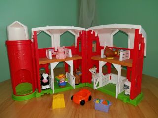 Fisher Price Little People Animal Friends Farm Barn With Animals Figures Farmer,